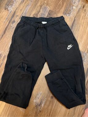Nike Black womens Sweatpants with White Swoosh
